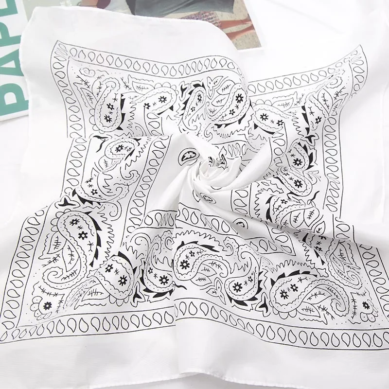 New Kerchief for Women Men Hip Hop Black Hair Band Neck Scarf Sports Headwear Square Scarves Print Handkerchief Bohemian Bandana