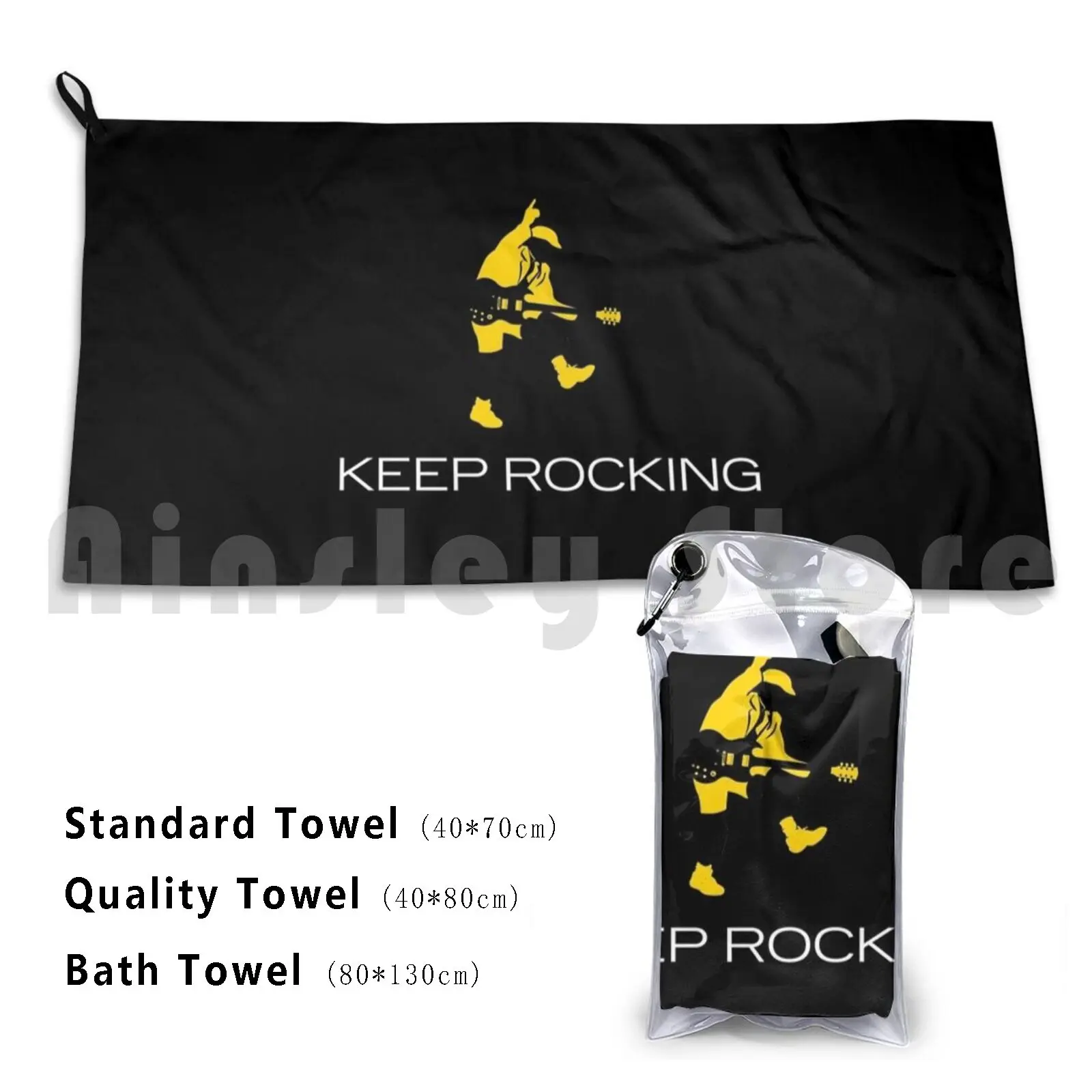 Keep Rocking Beach Towel Quick Dry Quality Towel Logo Johnnie Walker Angus Young Keep Walking Calm Rocking Rock Heavy