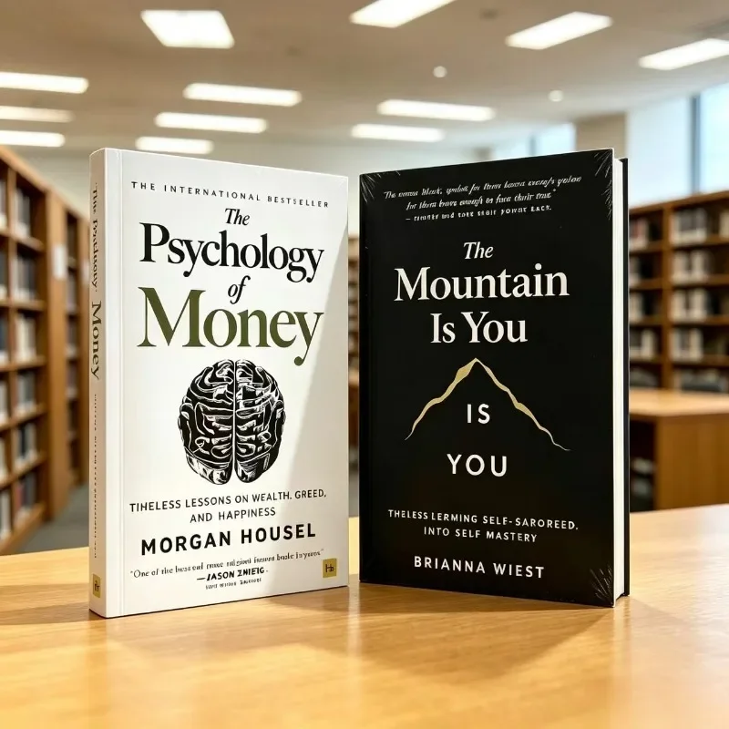 2 Books Hot Bestseller Set The Psychology of Money & The Mountain Is You Self Help Personal Growth Finance Book Psychology