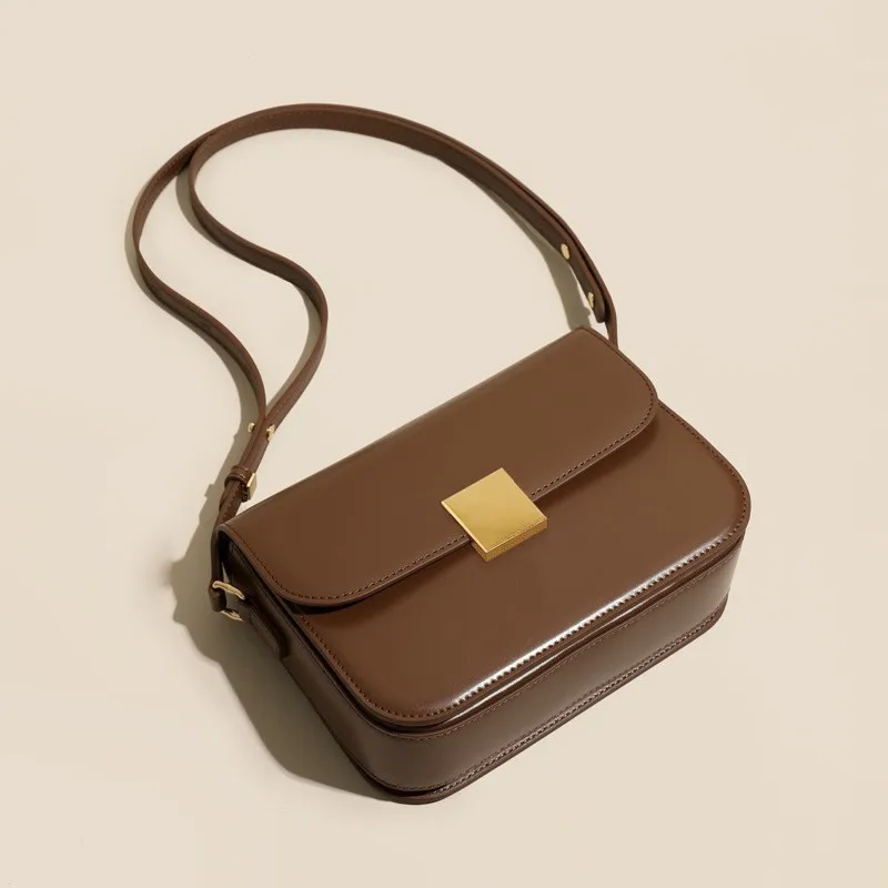 

Fashionable Elegant Diaper Bags: Women's Luxury Leather Shoulder Bag, Simple Vintage Minimalist Large Capacity Commuter Tote