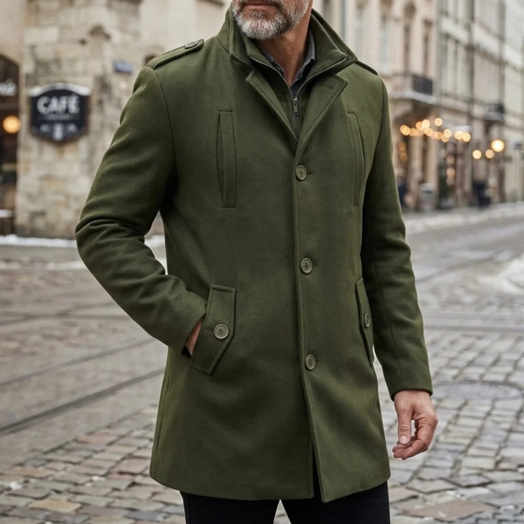 New Men's Autumn/Winter Trench Coat - Double-Layered with Multi-Pockets | Practical Streetwear & Business Casual Jacket Mans 5