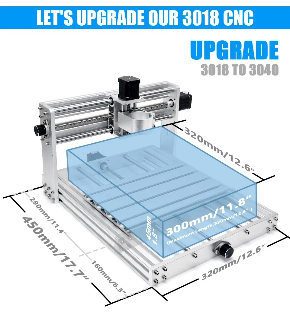 Imagem -02 - Y-axis Kit de Extensão para Cnc Router Gravação Fresadora 3018 Max Upgrade 3040 3018 Max Acessórios