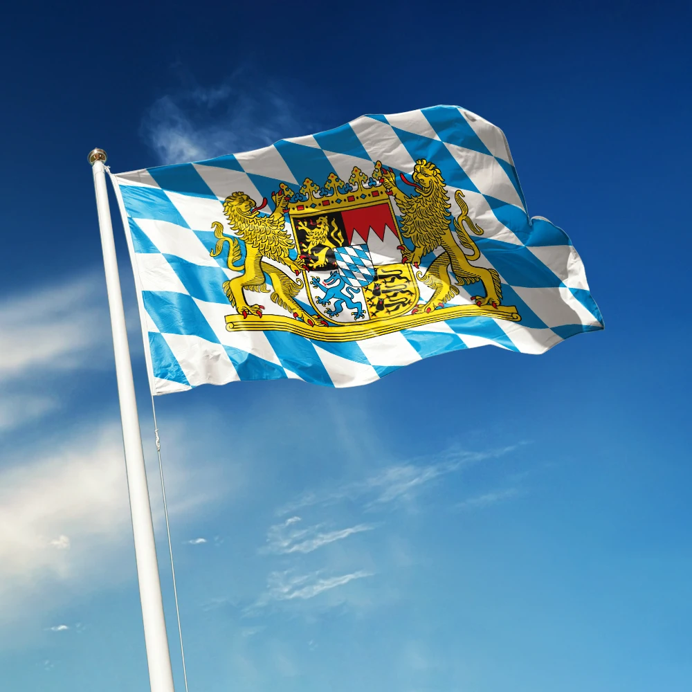 3x5 Ft Bavaria Bayern Flag Vivid Color and Fade proof a State of Germany Flags Polyester with Brass Grommets