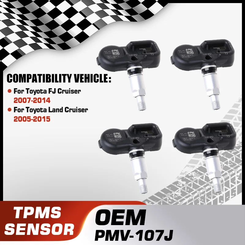 1/4 шт. датчик контроля давления в шинах TPMS для Toyota FJ Cruiser 2007-2014 Toyota Land Cruiser 2005-2015 PMV-107J PMV-101F PMVC11A 1/4 шт. датчик контроля давления в шинах TPMS для Toyota FJ Cruiser 2007-2014 Toyota Land Cruiser 2005-2015 PMV-107J PMV-101F PMVC11A