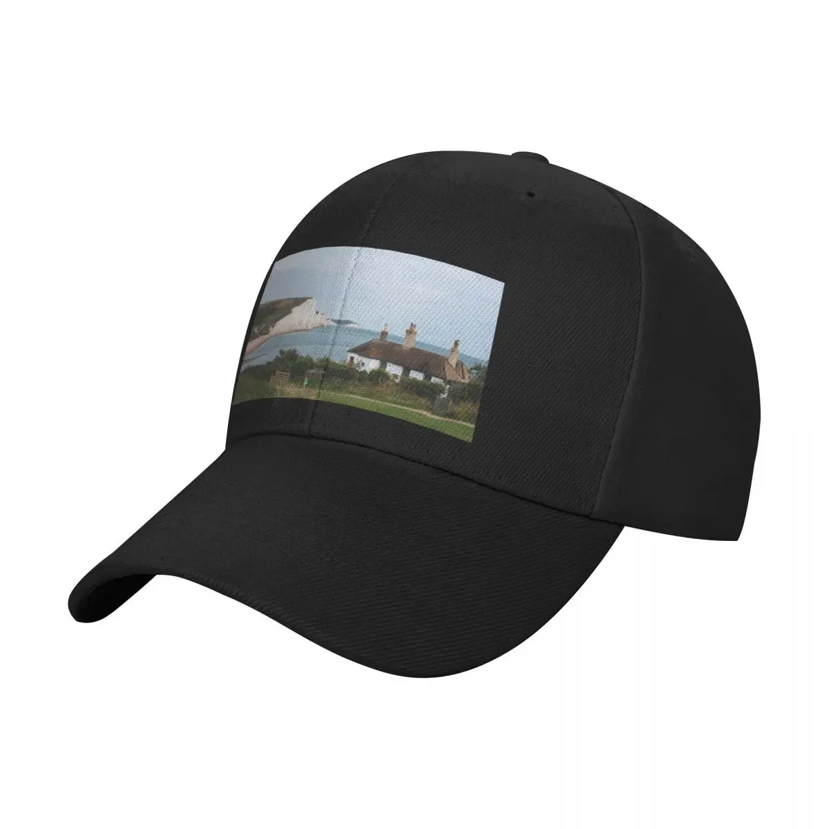 

Seven Sisters Cliffs and Cuckmere Haven coastguard cottages Baseball Cap Luxury Brand party Hat Men Luxury Brand Women's