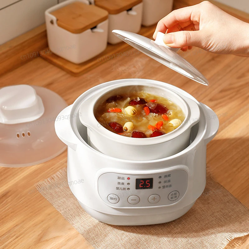 

200W Electric Slow Cooker Food Steamer Stew Cup Multicooker Ceramic Pot Cubilose Stew Pregnant Tonic Baby Supplement Food Warmer