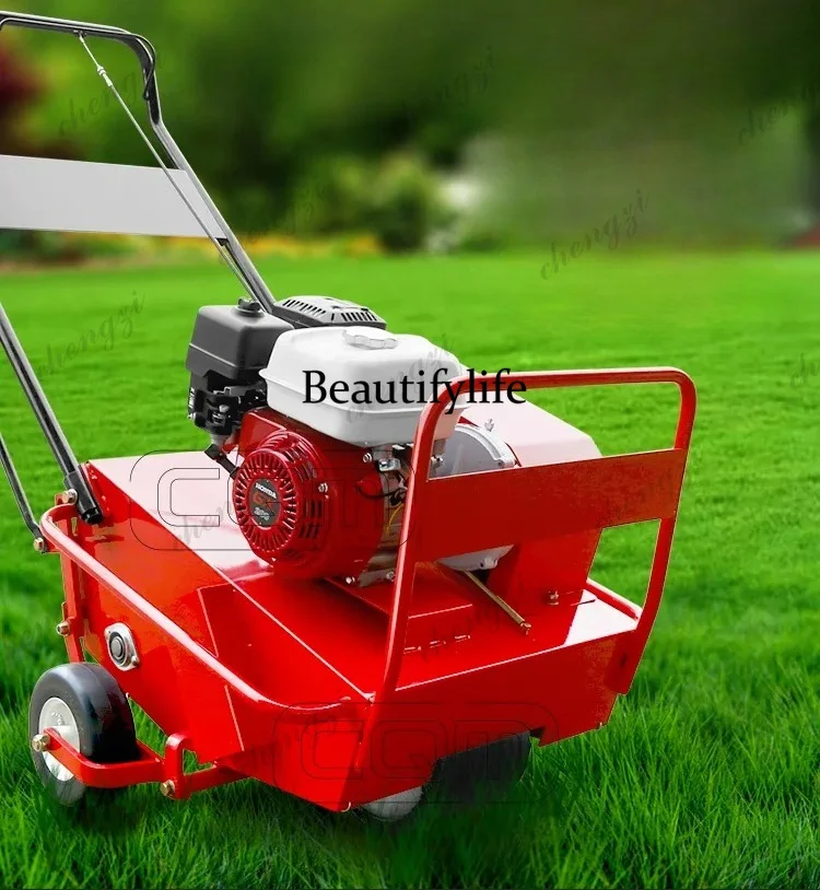 

SS81 small lawn punching machine hand push self-propelled high horsepower greening garden lawn loosening soil
