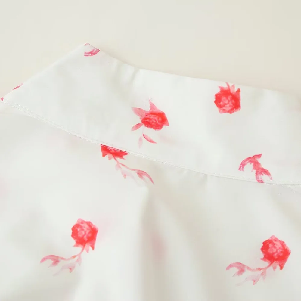 Robe mi-longue élégante à imprimé Floral pour femmes, col montant, manches longues, ceinture, robes longues, automne, Robe de vacances