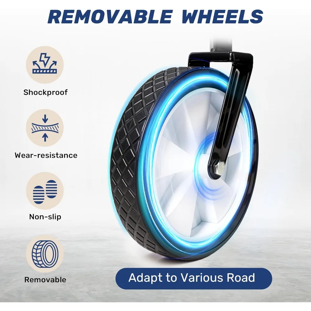 Collapsible Garden Cart with 360 Swivel Wheels, Adjustable Handle, 220lbs Capacity for Camping and Outdoor Use