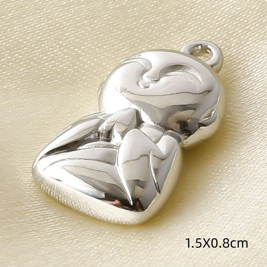 Ethnische Buddha-Kopf- und Fatima-Hand-Anhänger, Blumenbaum-Metall-Edelstahl-Charms für die Schmuckherstellung, Armbänder, Schlüsselanhänger, DIY-Anhänger – Detail 4