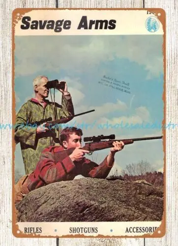 1966 Savage Arms hunting firearm Rifles Shotguns Accessories metal tin sign