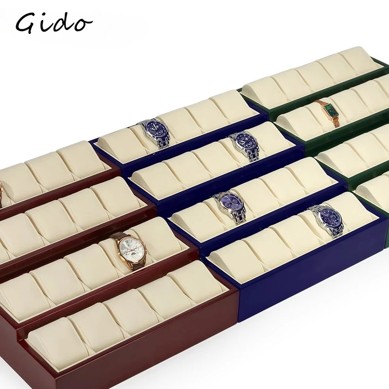 

Tiered Watch Display Stand Velvet Tray with Metal Stand Luxury Watch Holder Organizer for Live Stream Counter Boutique Showcase