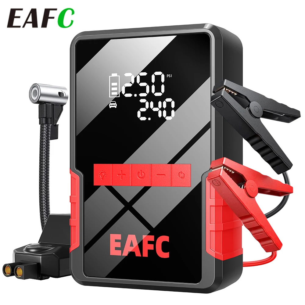 EAFC 1200A arrancador de batería de coche 150PSI compresor de aire 8000mAh refuerzo portátil potente dispositivo de arranque de batería de coche