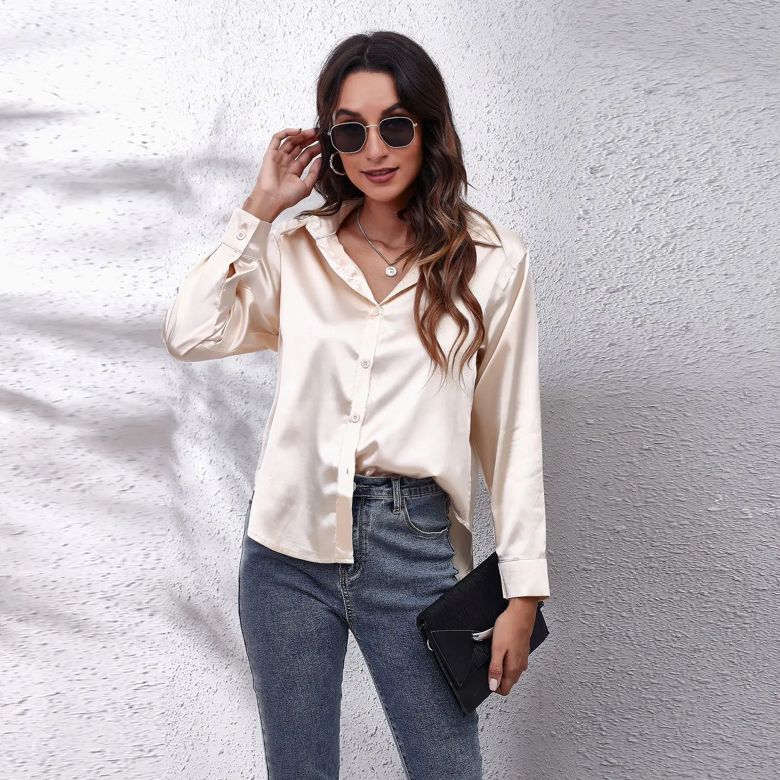 

Spring Autumn Blouse Women England Style Office Lady Fashion Silk Loose Casual Blusas Mujer De Moda 2023 Shirt Blouse