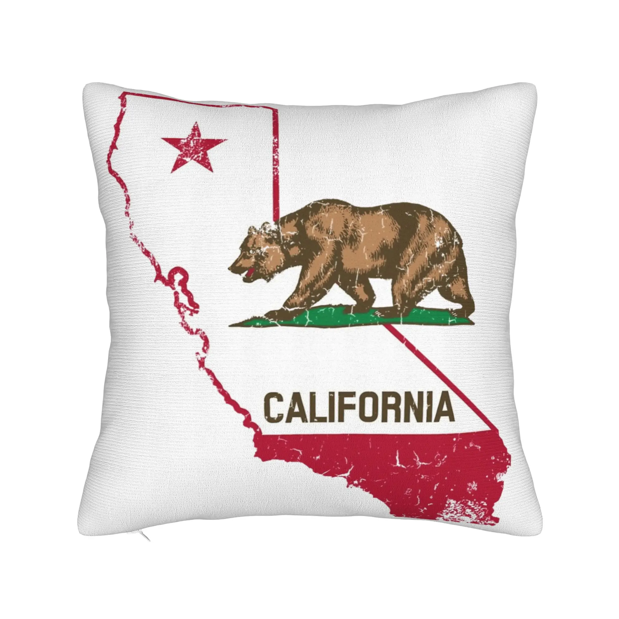 Decorative Pillowcase Republic California Merchandise Seat  Pillow Case Cover Square Style Multiple Sizes