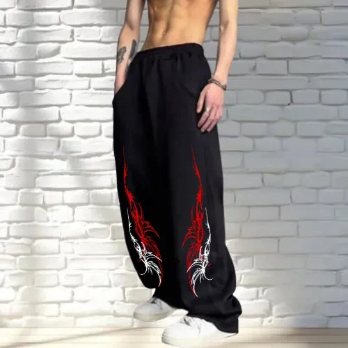 

Fashionable New Dark Retro Striped Gothic Loose Straight Leg Pants Suitable for Outdoor Street Hip-hop Harajuku Casual Pants