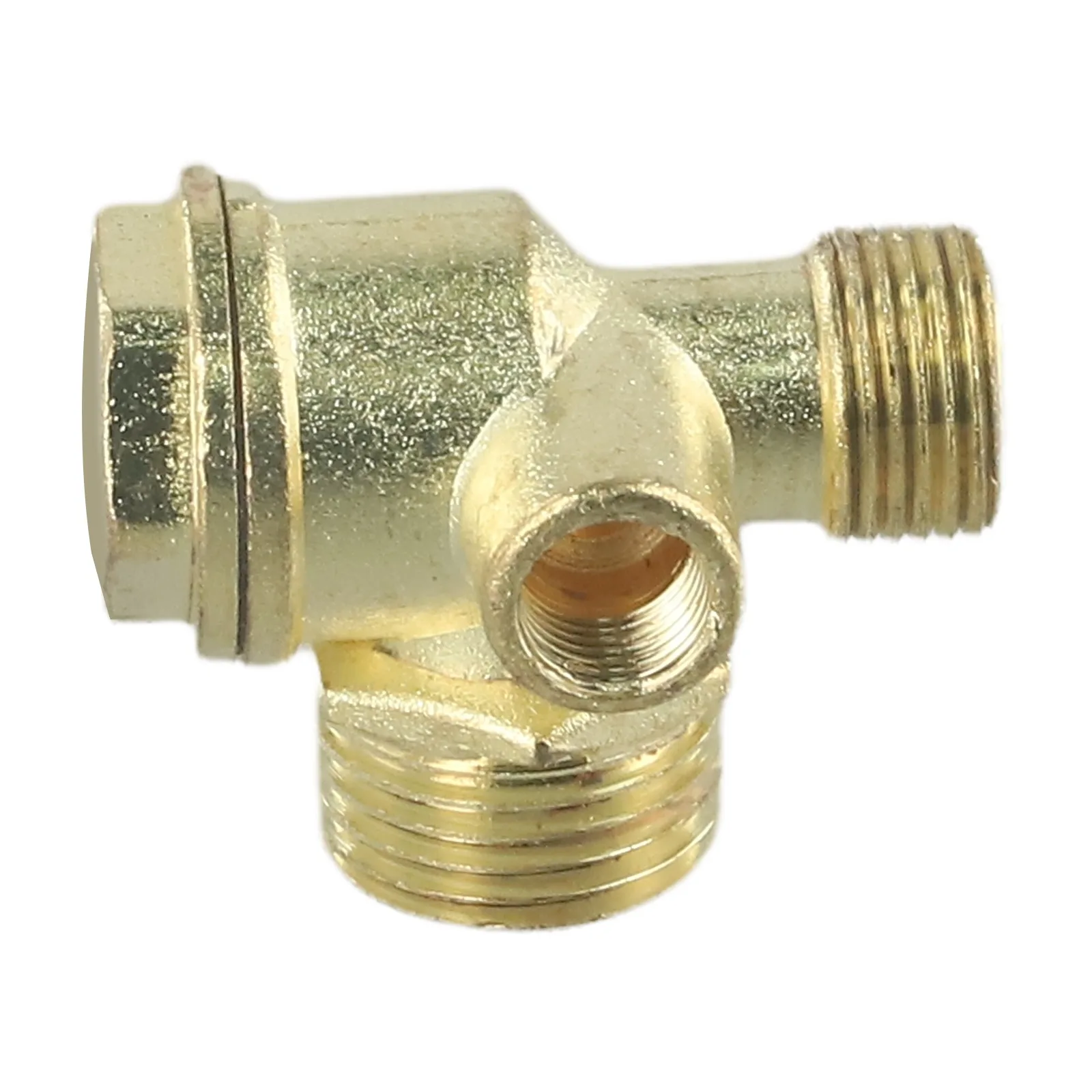 1pc 3-Port Air Compressor Check Valve Brass Central Connector Tool Male Threaded Valves Thread 10mm 16mm 20mm Pneumatic Parts