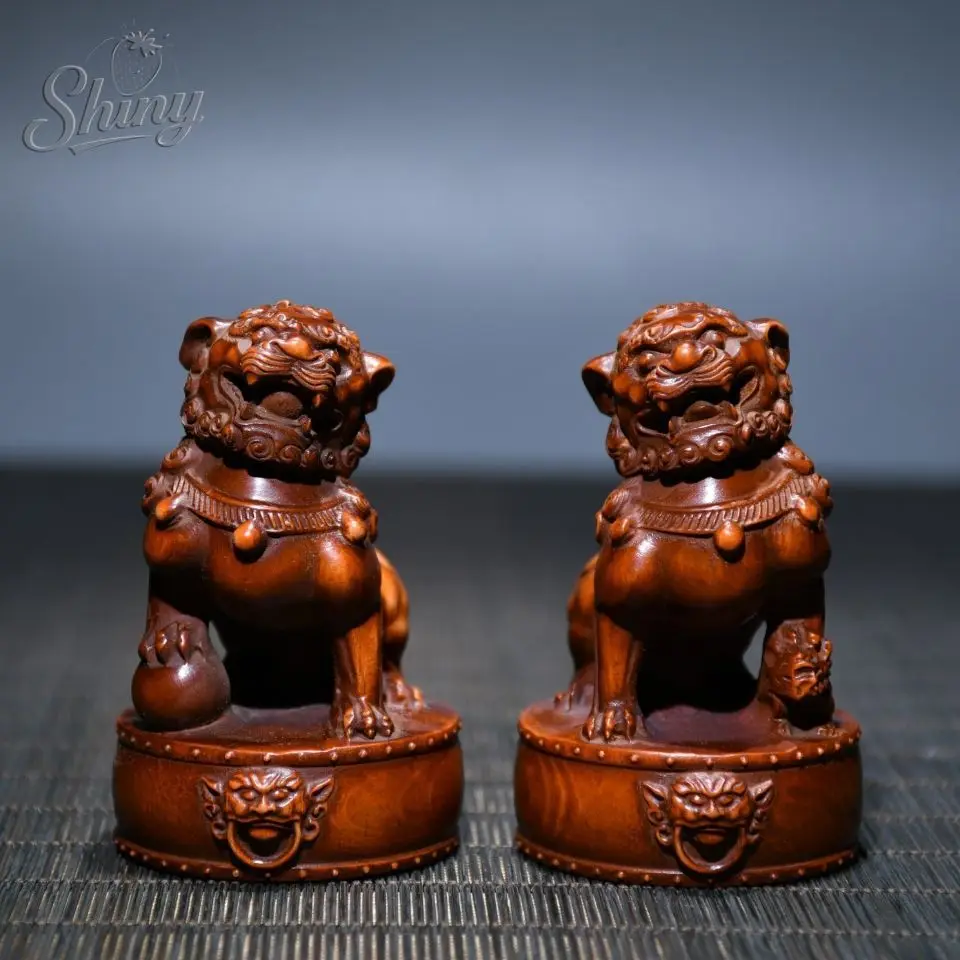 collection-chinois-buis-sculpture-sur-bois-fengshui-lion-fu-foo-chien-garde-bete-statue