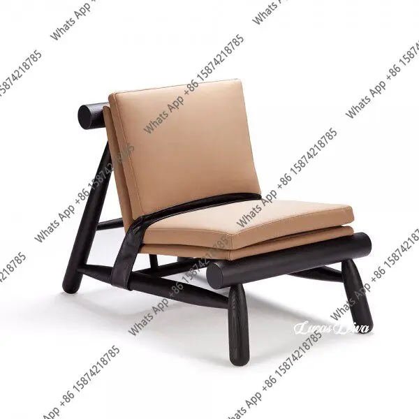 

Nordic special-shaped solid wood leisure chair medieval art creative B & B club hotel armrest reception single chair