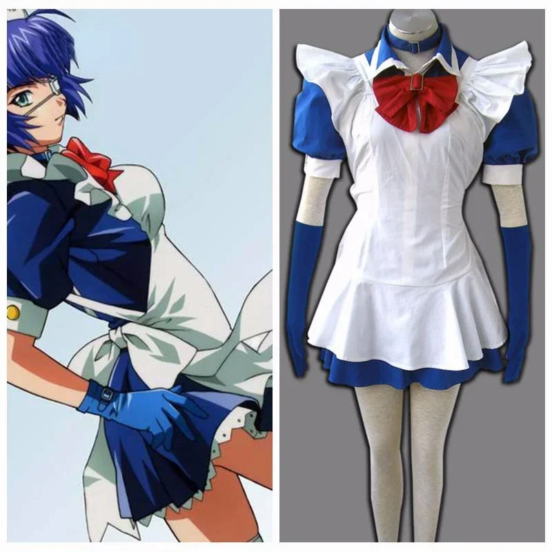 

Hot Selling Cosplay Strength of a Thousand Anime Ryomou Shimei Maid Costume For 2017 Halloween Costume Customize