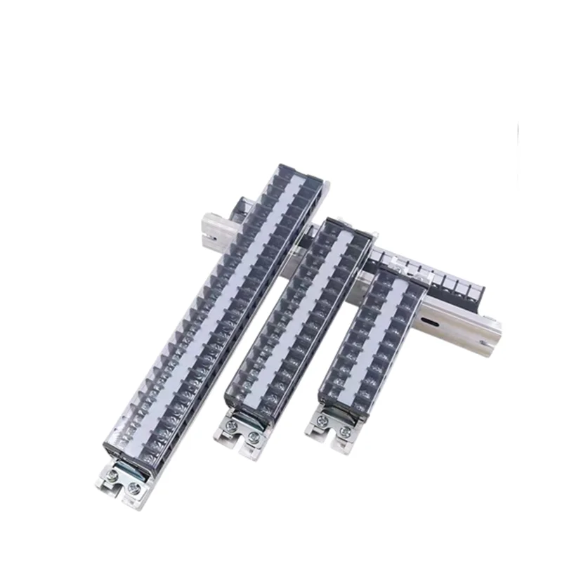 1Pcs Xhhmy TD1510 Copper 1520 TD Terminal block 15A Din Rail Type 10/15/20/30P Position Wire Fixed Wiring Termin Bar Connection