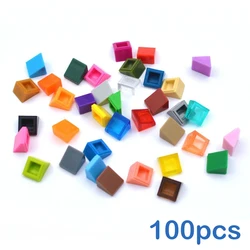 100pcs DIY Building Blocks Figure Smooth Bevel Bricks 1x1 Educational Creative Size Compatible With 54200 Toys for Children