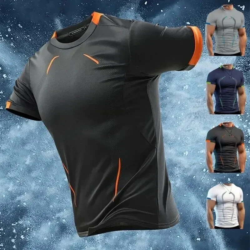 Men New Compression Shirt Men Fitness Gym Super Hero Sport Running T-Shirt Fitness Training Breathable Quick Dry Short Sleeve