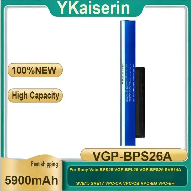 

Laptop Battery Vgp-BPS26A 5900Mah For Sony Vaio BPS26 Vgp-BPL26 Vgp-BPS26 SVE14A SVE15 SVE17 Vpc-CA Vpc-CB Vpc-EG Vpc-EH