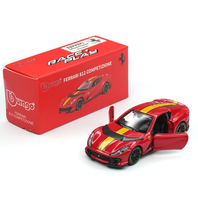 

Bburago 1:64 Ferrari 812 Competizione литые модели с открытым капюшоном, автомобили, игрушки, детский подарок