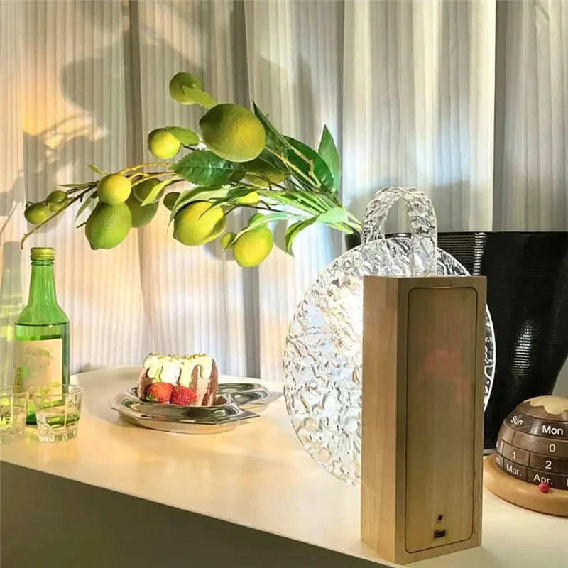 Luz nocturna giratoria alimentada por ABKO-USB con ondas de agua, puesta de sol, luz de proyección dinámica con atenuación de 3 colores para ambiente navideño