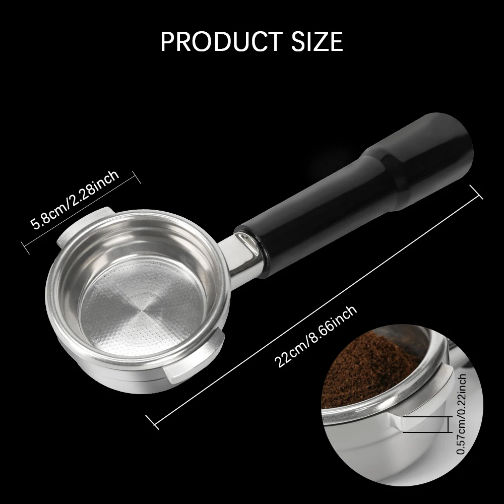 58mm Bottomless Naked Portafilter Compatible With E61 Group Head Professional Espresso Portafilter with Filter Basket