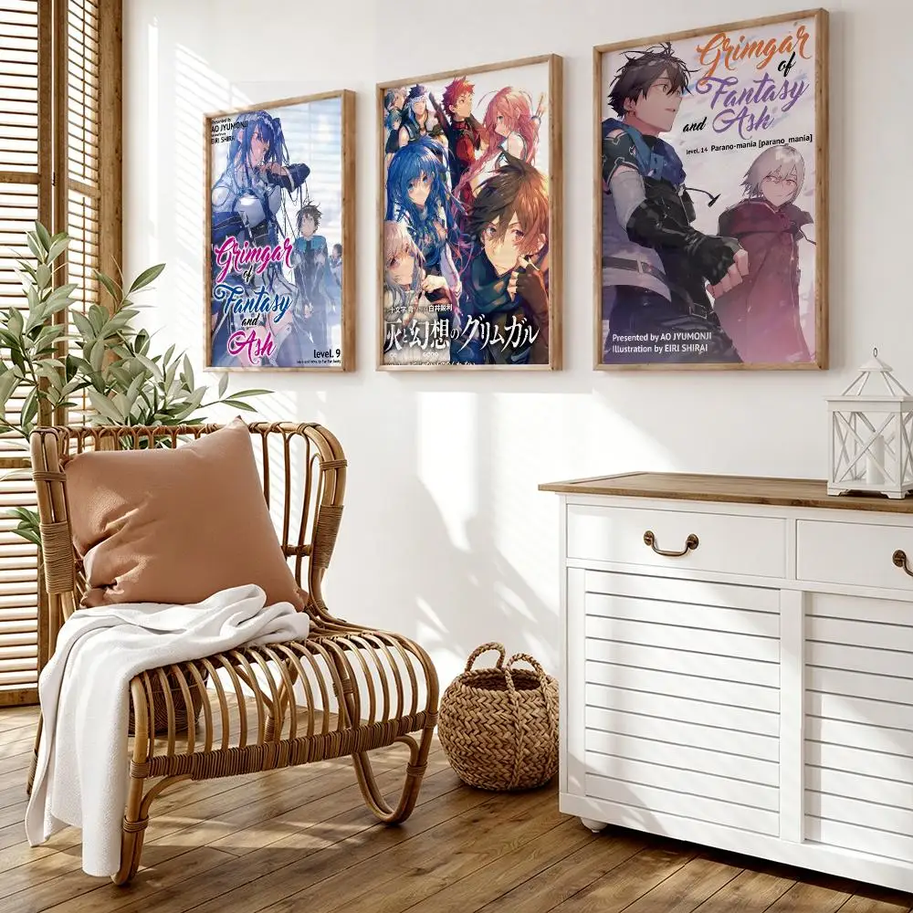 G-Grimgar of F-Fantasy and A-Ash Poster Wall Stickers HD Painting Self Adhesive Art Decals for Bedroom Living Room Home Decor