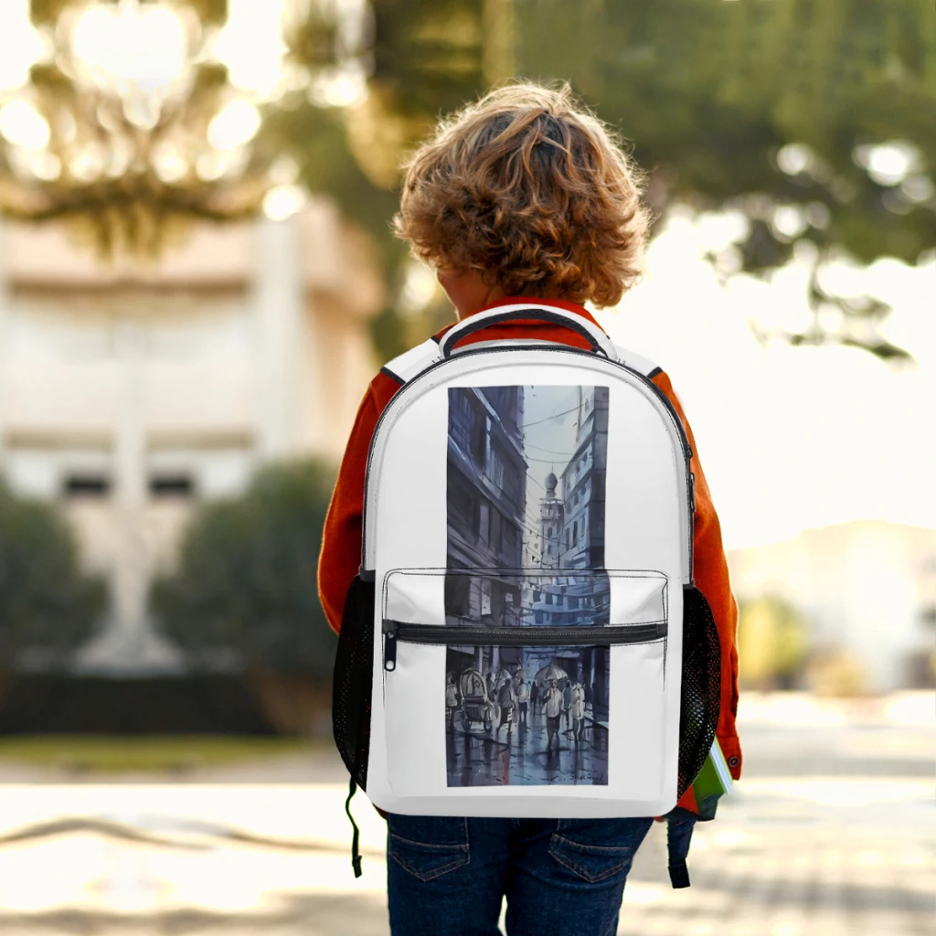 Mochila escolar de dibujos animados para niñas, mochila de estudiante de gran capacidad, día lluvioso, por Sadek, Ahmad, 17 pulgadas