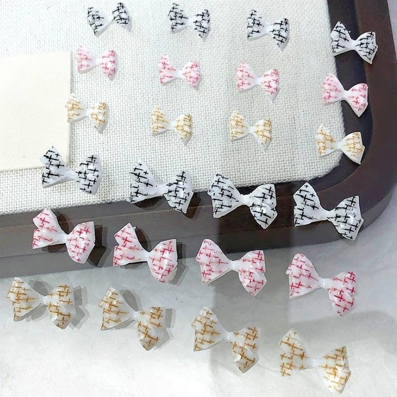 متأنق شبكة نمط Bowknot أنيقة حساسة ليوبارد طباعة الشريط الفرنسية ربطة القوس فيونكة مسمار الفن زينة مانيكير أدوات اكسسوارات