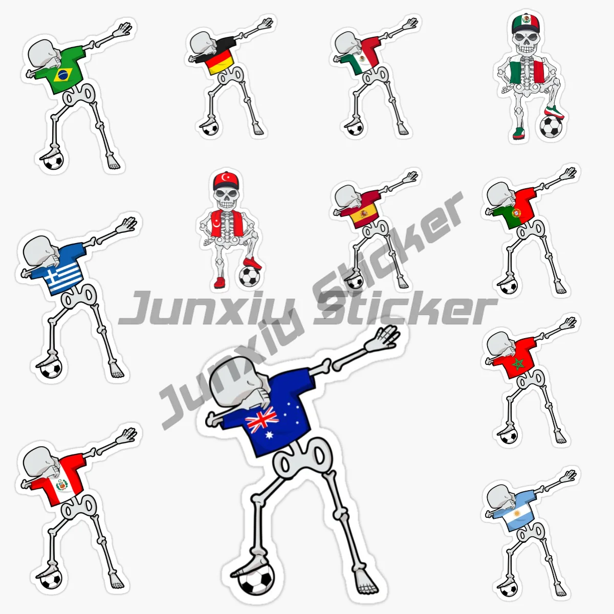 

Argentina Brazil Germany Mexico Portugal Turkey Spain Greece Belgium Flag Skull Car Sticker Self-adhesive Waterproof Vinyl Decal