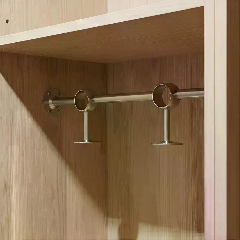 2Pcs Stainless-Steel Flange Rod Holder 19/22/25MM Ceiling Mount Curtain Rod Bracket Shower Curtain Rod Holder Pipe Flange Socket