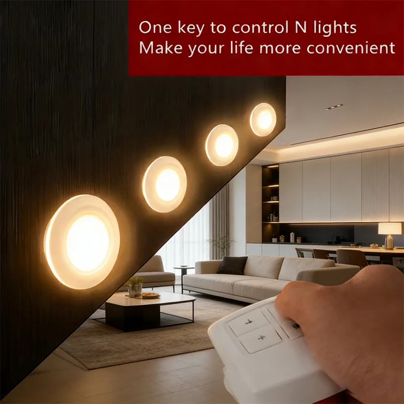 Luz nocturna inalámbrica con batería, lámpara táctil, luces de empuje para armarios, gabinetes, contadores o salas de utilidad, inalámbricas