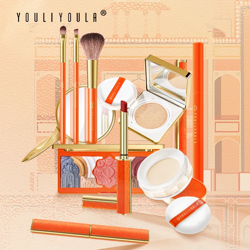 confezione regalo per donna Set trucco Cuscino d'aria Bb Cream Blush Ombretto Disco Rossetto Cosmetici Confezione regalo di bellezza da 11 pezzi