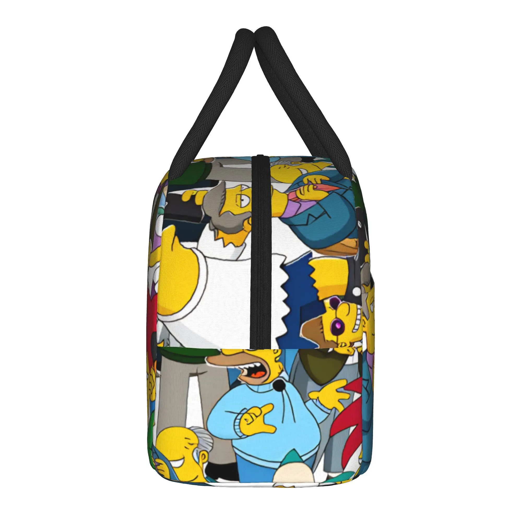 S-Simpsons Characters Group Portrait Lunch Bag Outdoor Picnic Lunch Box For Adult Print Thermal Tote Handbags Oxford Cooler Bag