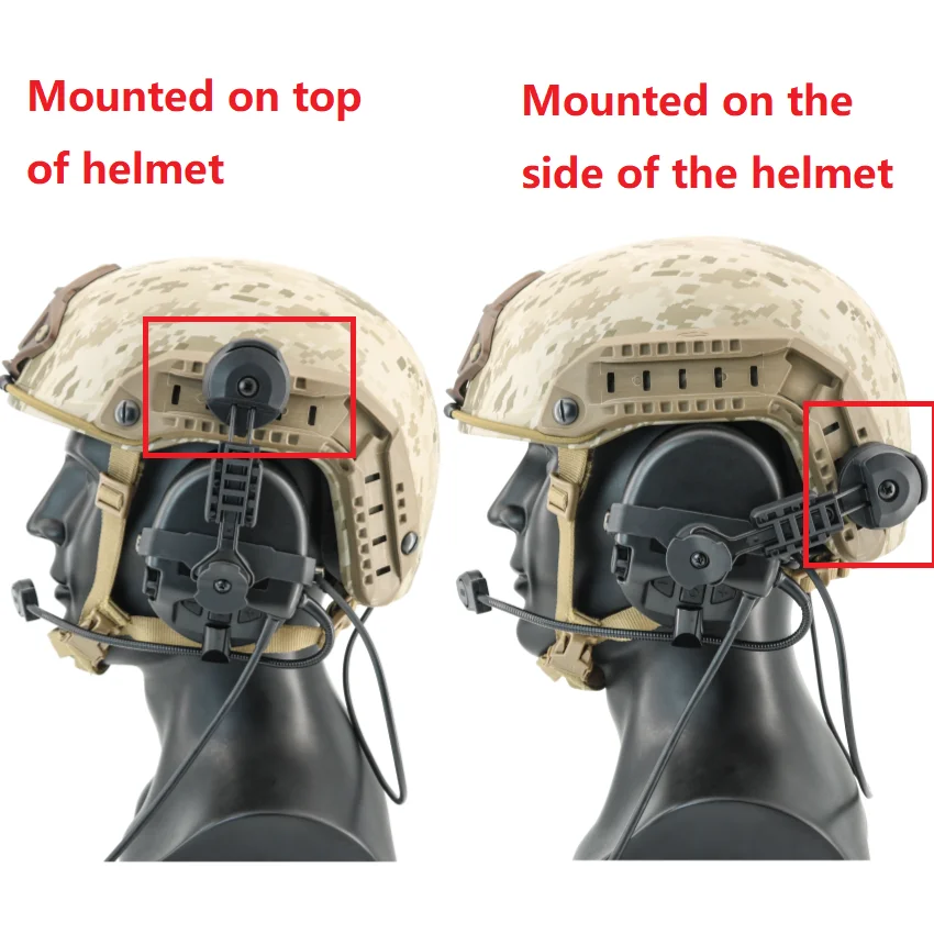 Imagem -05 - Apoio para a Montagem Tática do Capacete em Dois Sentidos Adaptador do Trilho do Arco para o Msa Sordin Tiro Caça Earmuff Eletrônico