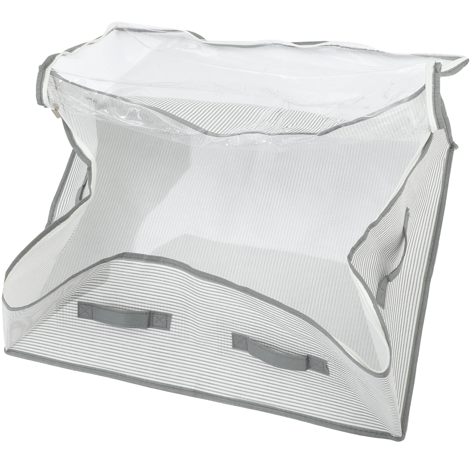 

Large Dustproof Storage Containers Closet ganizers H15 Gray Stripe Foldable Clothes Bags Blanket Quilt StorageBins