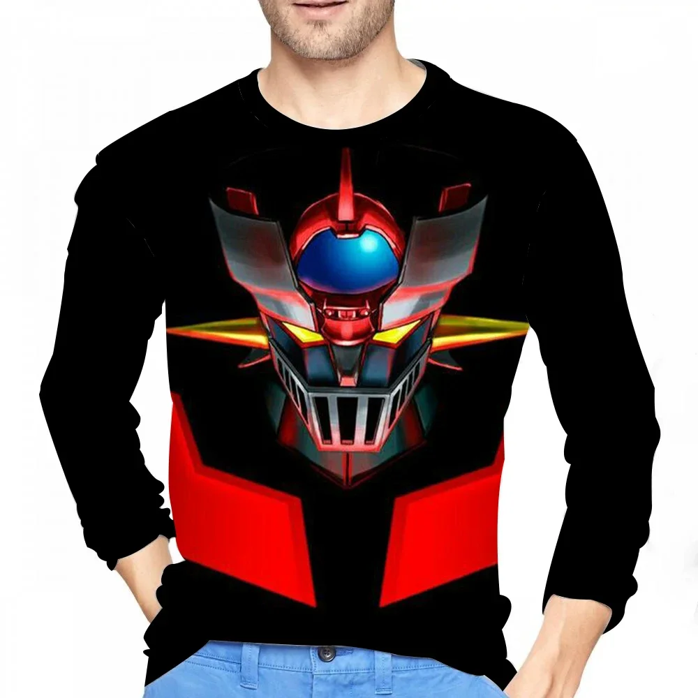 New Mazinger Z Anime Robot T-Shirts 3D Print Men Woman Long Sleeve T Shirt Streetwear Oversized Harajuku Kids Tees Tops Clothing