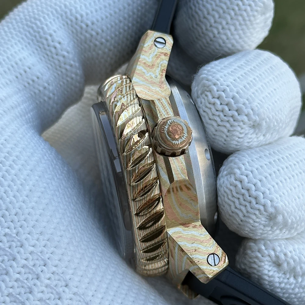 STEELDIVE 남성용 자동 시계 46.5mm 기계식 손목시계 청동 티마스커스 케이스 다이버 1000ATM BGW-9 발광 사파이어 NH35