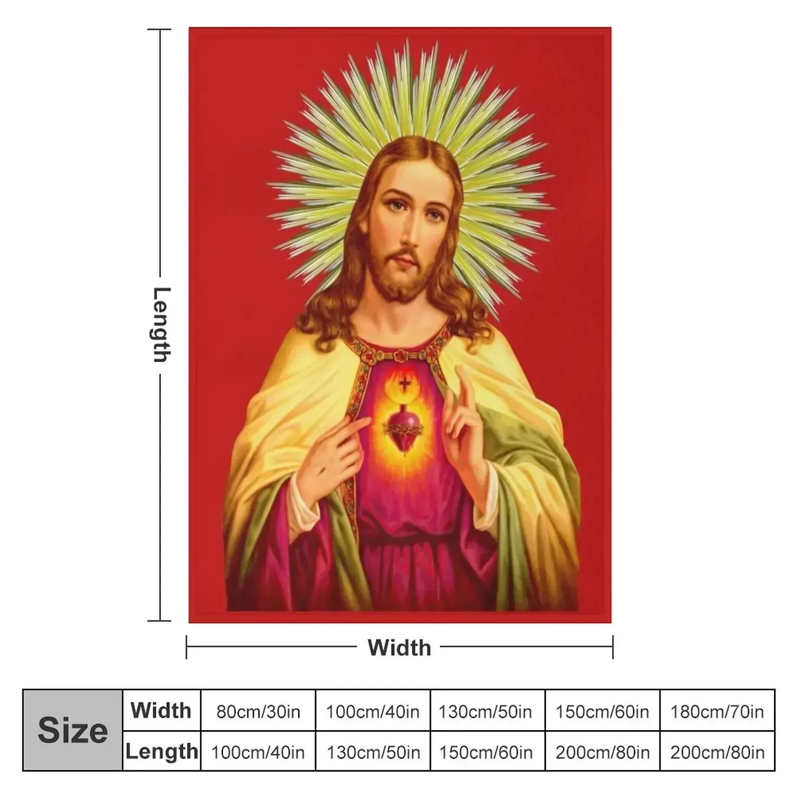 Sacred Heart of Jesus Catholic Detente Sagrado Corazon de Jesus Throw Blanket wednesday bed plaid Kid'S Flannel Fabric Blankets