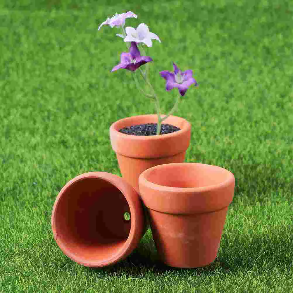 20 Pcs Brown Terracotta Pot Vase Ceramics Small Clay Pots Mini House Accessories