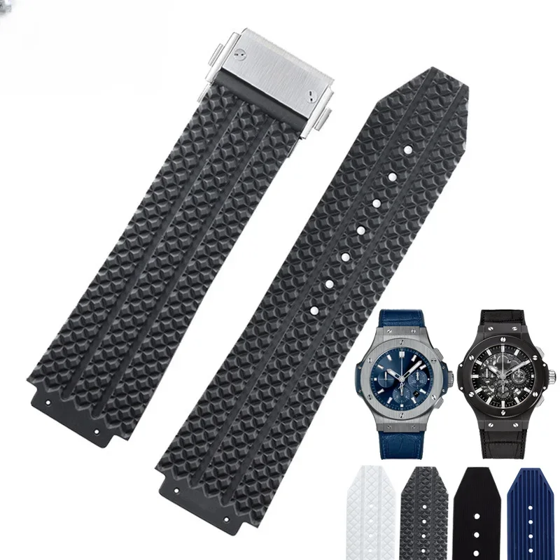 For Hublot Yubo High Quality Silicone Waterproof Watch Strap Classic Fusion Big Bang Rubber Men's 26*19mm 24*17mm Accessories
