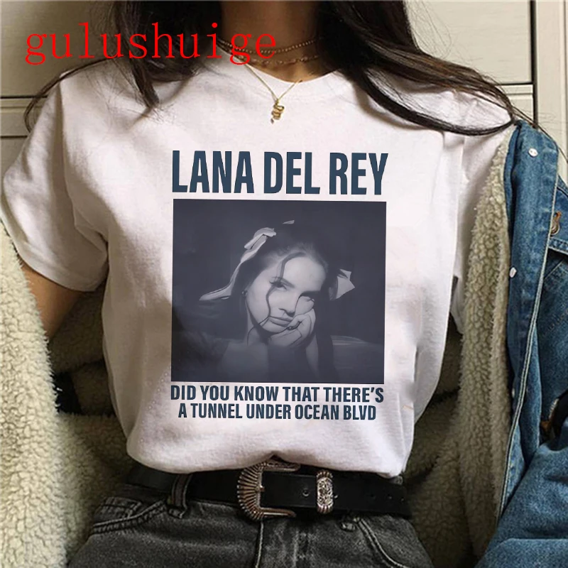 90s Singer Lana Del Rey Ldr Sailing Graphics T Shirt Harajuku Women Vintage Short-Sleeve T-Shirt Streetwear Female Tshirt