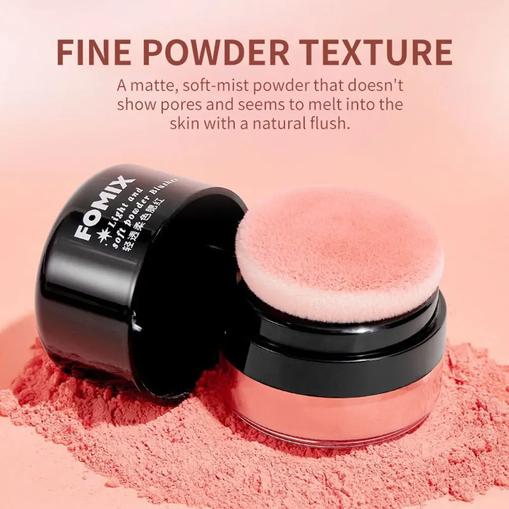 FOMIX Loose Powder Air Cushion Blush Long Last High Pigment Soft Misty Matte Face Blusher Natural Colors For Cheek