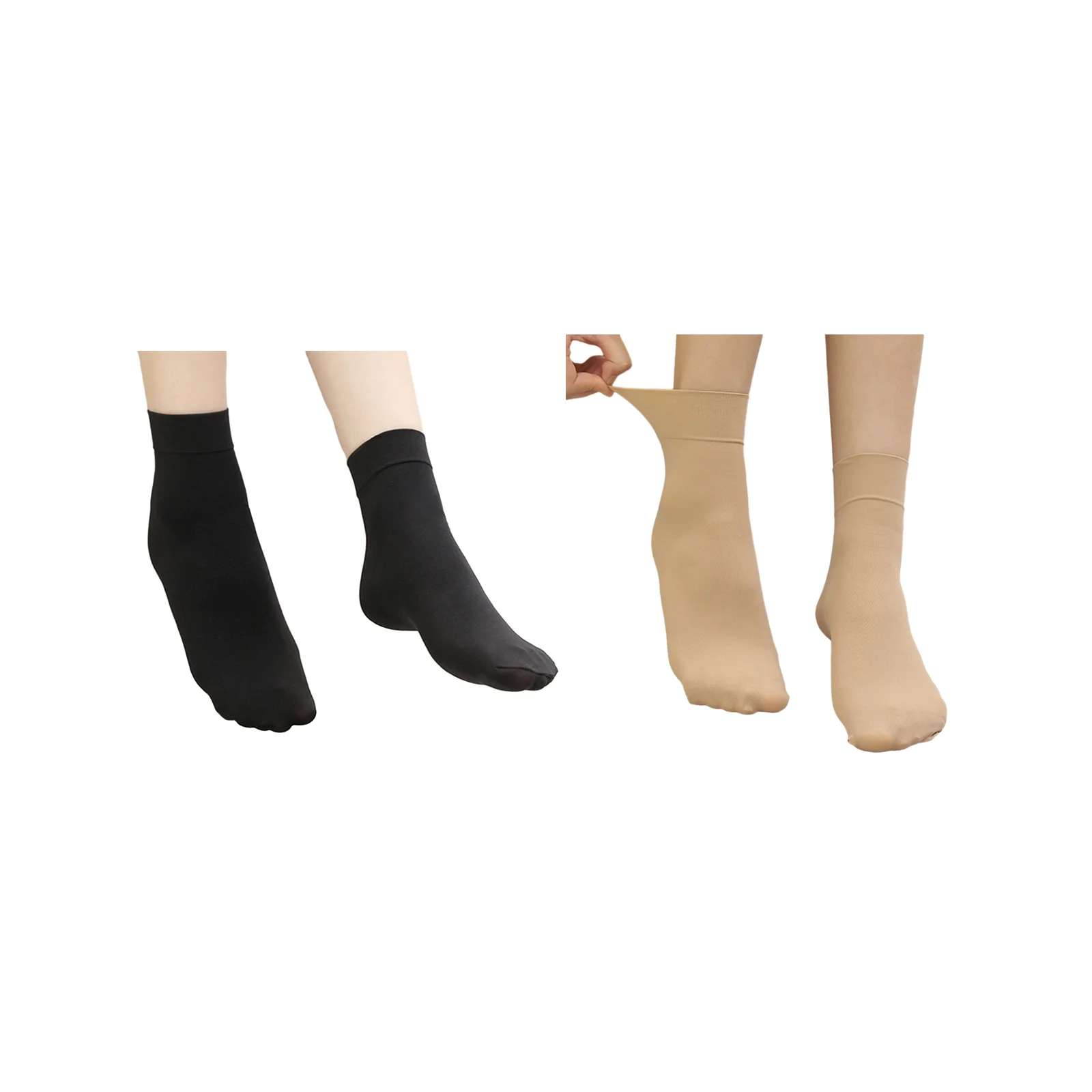 

Velvet thickened socks combo pack - black + skin color 1 pair