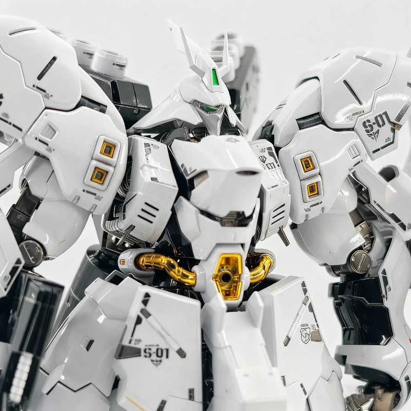 RG 1/144 MSN-04 Sazabi الأبيض ستار نسخة التجمع أطقم منمذجة عمل أرقام مع الشارات تحصيل Mecha لعبة مكتب ديكو بوي هدية #5